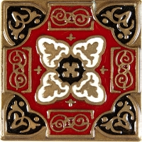 Bronzová dekorace Enameled Persia 1631, 7,5x7,5 cm